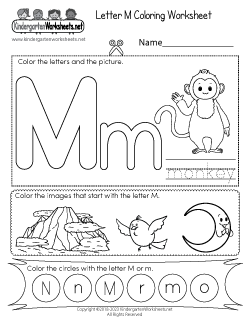 Letter M Coloring Worksheet