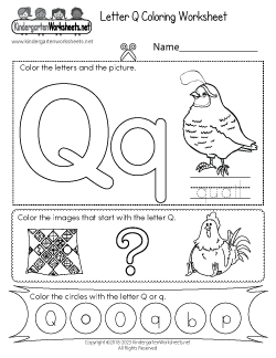 Letter Q Coloring Worksheet