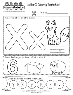 Letter x Coloring Worksheet