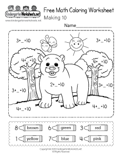 Math Coloring Sheets on Free Kindergarten Coloring Worksheets   Learning With A Fun Activity