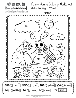 Easter Bunny Printable Coloring Worksheets