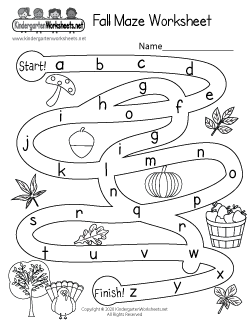 Free Kindergarten Fall Worksheets - Worksheets for a beautiful autumn day.
