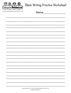 Kindergarten writing sheets