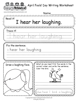 April Fools' Day Writing Worksheet