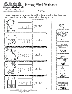 Rhyming Words Worksheet