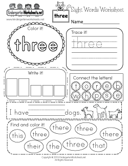 basic sight wordsworksheet  kindergarten basic sight worksheets words