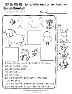 Spring Following Directions Worksheet