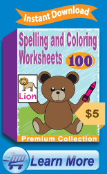 Premium Spelling and Coloring Worksheets Collection