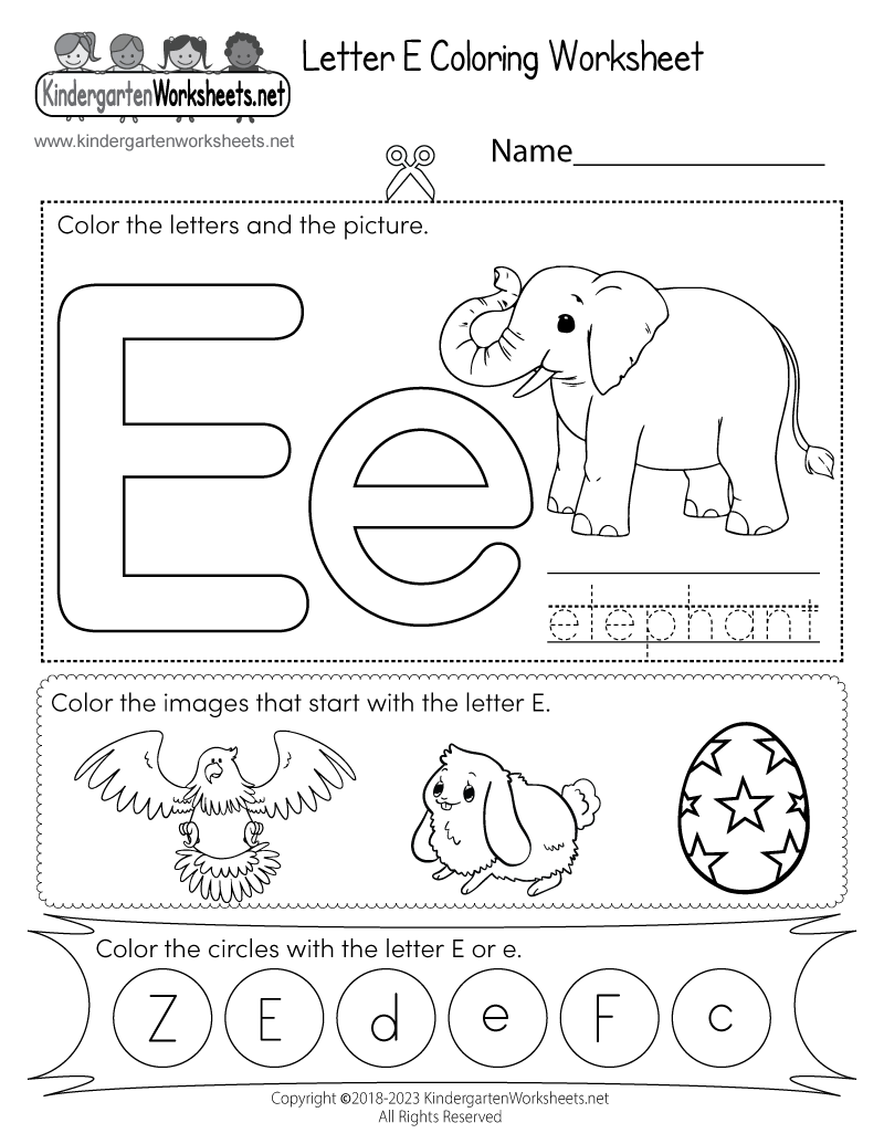 e alphabet coloring pages - photo #41