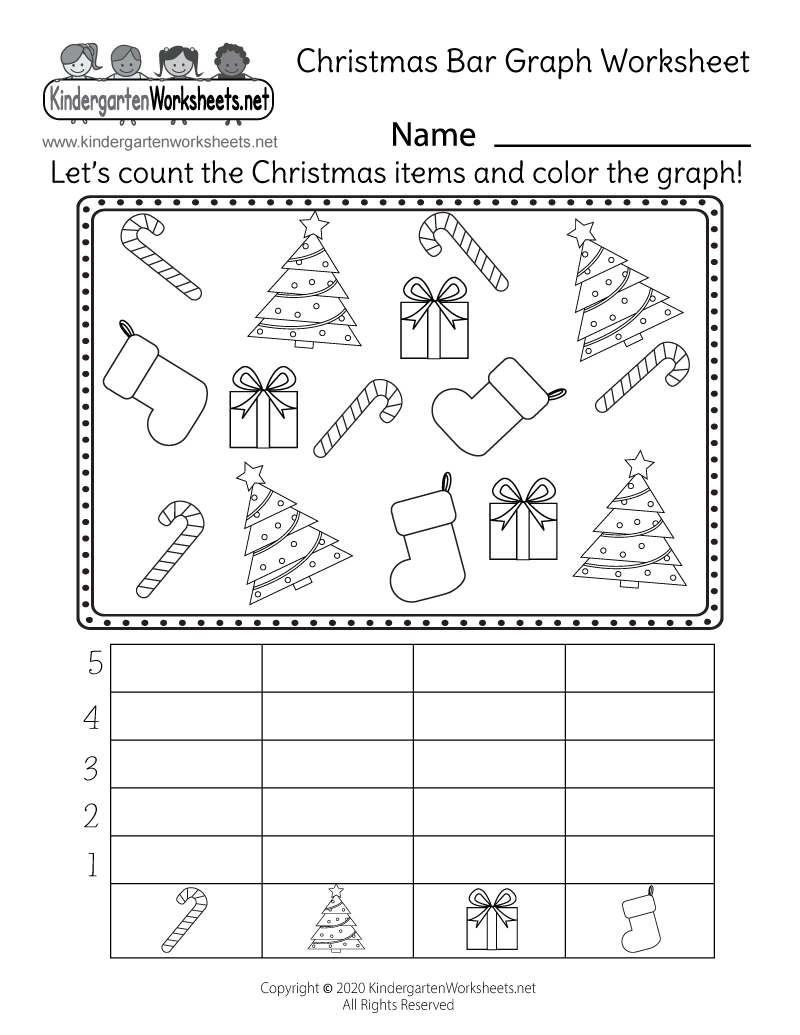 Christmas Bar Graph Worksheet - Free Kindergarten Holiday Worksheet for