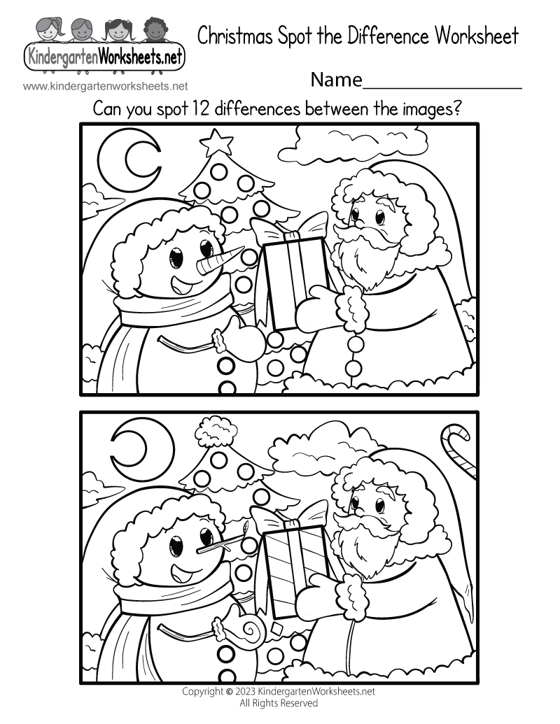 Free Printable Fun Christmas Worksheet For Kindergarten