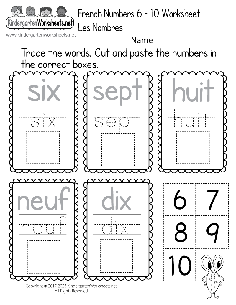Beginners' French Worksheet - Free Kindergarten Learning Worksheet for ...