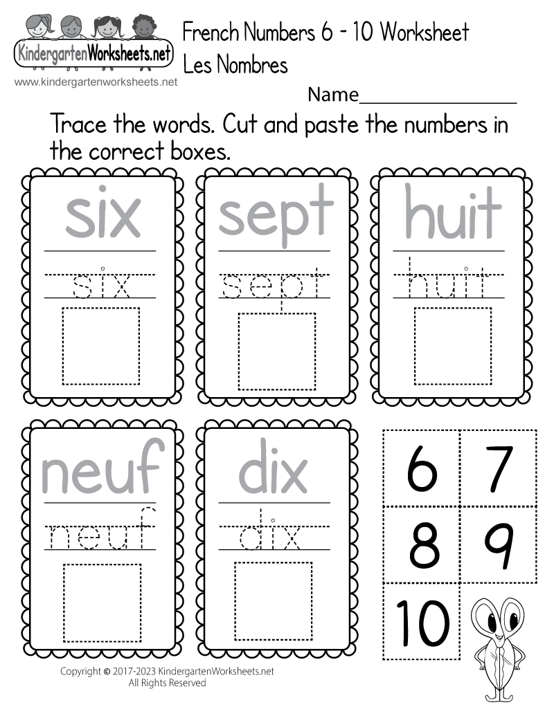 beginners french worksheet printable