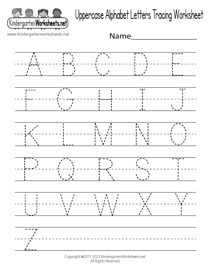 Handwriting Practice Worksheet - Free Kindergarten English ...