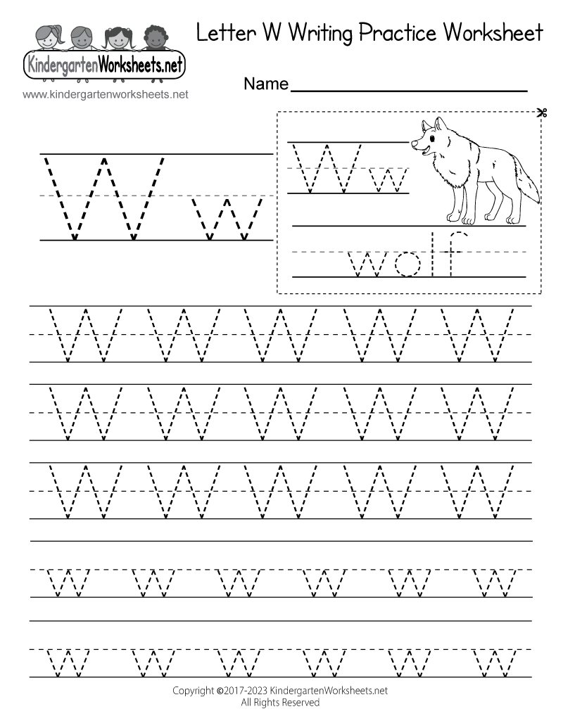 Free Printable Letter W Writing Practice Worksheet For Kindergarten Free Printable Letter W Writing Practice Worksheet For Kindergarten