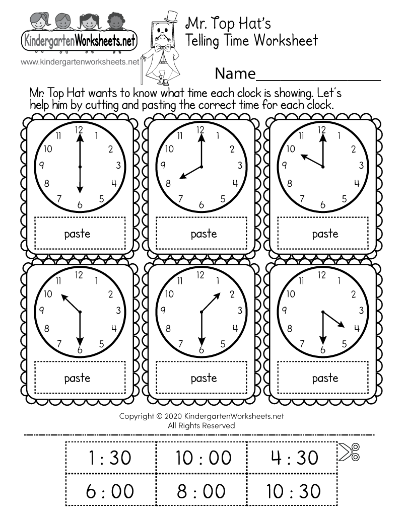 Teaching Time Worksheet Free Kindergarten Learning Worksheet For Kids