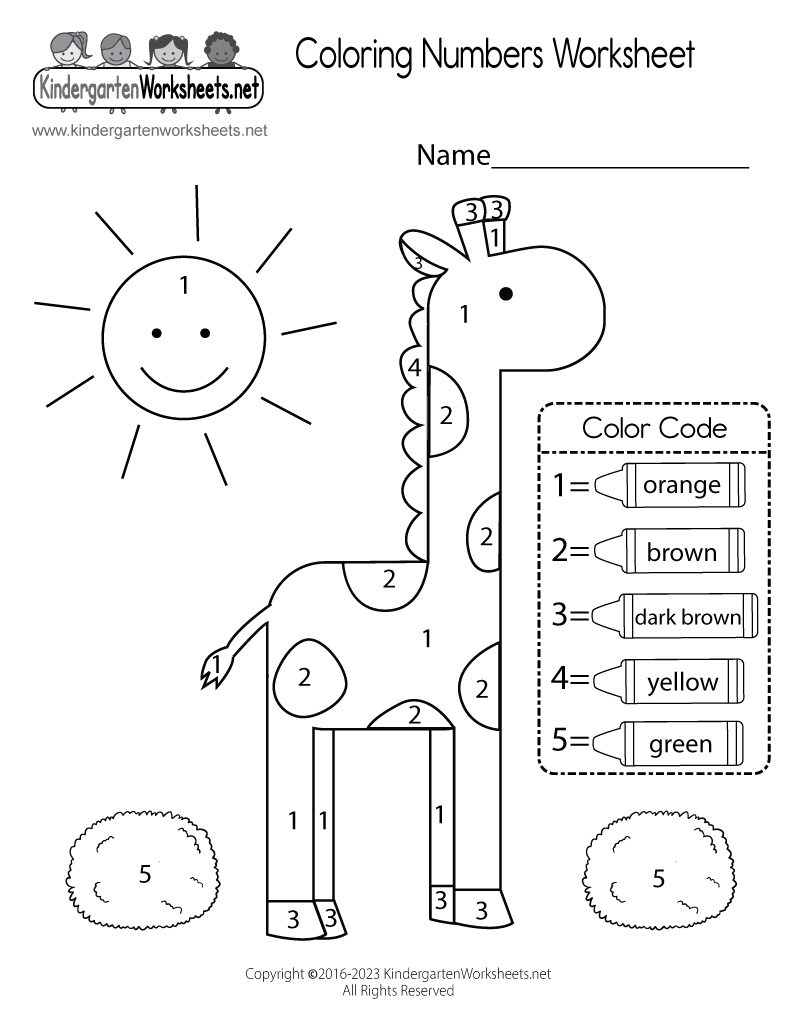 coloring numbers worksheet printable