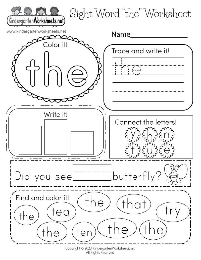 kindergarten Sight  Memorize and Kindergarten  printables  Free Words Worksheet  Worksheet sight  worksheets words English