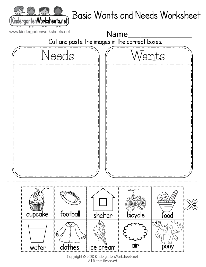 Free Printable Needsvs Wants Worksheet Needs And Wants Activity
