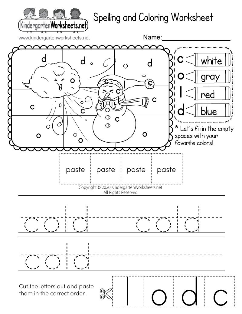 44+ Printable Worksheets For Kindergarten English Gif