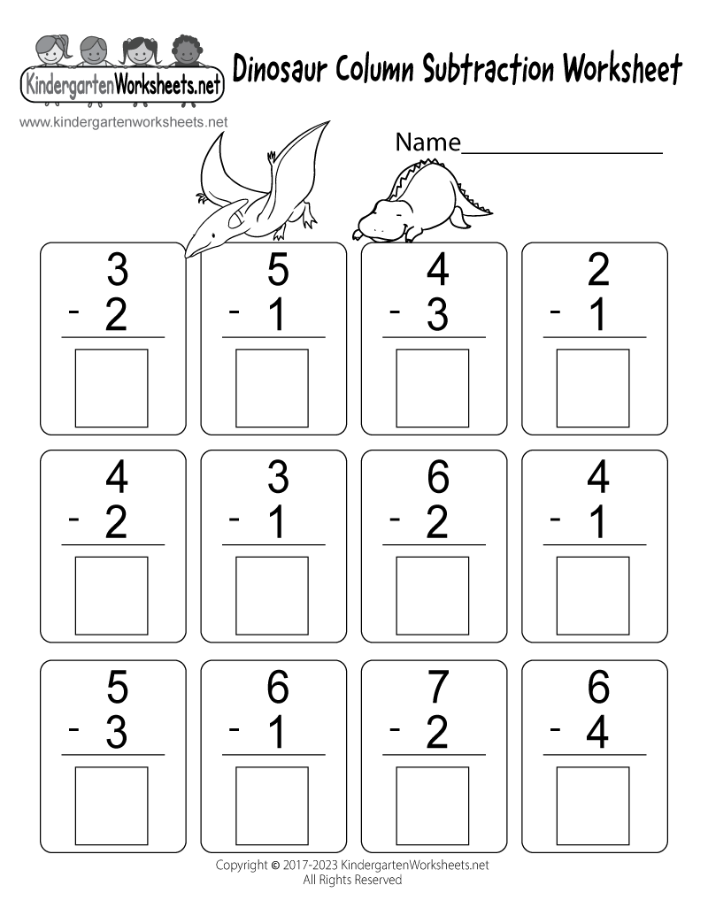 Subtraction Quiz Worksheet - Free Kindergarten Math ...