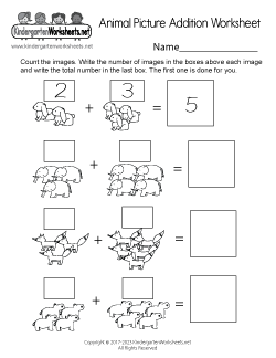Animal Addition Worksheets
