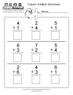 Column Addition Worksheet