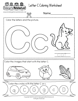 Letter C Coloring Worksheet