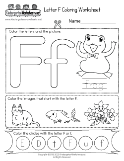 Letter F Coloring Worksheet