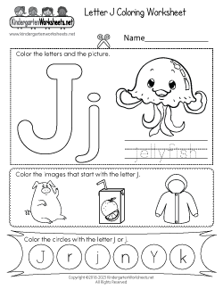 Letter J Coloring Worksheet