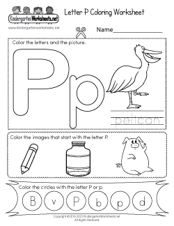 Letter P Coloring Worksheet