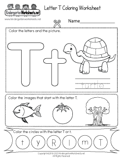 Letter T Coloring Worksheet