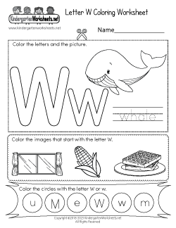 Letter W Coloring Worksheet