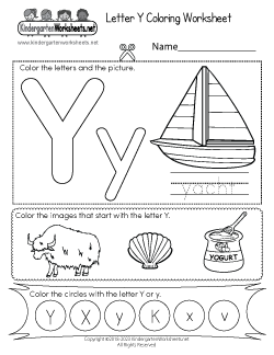 Letter Y Coloring Worksheet