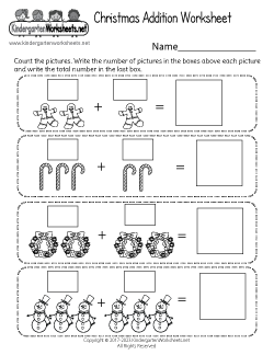 Christmas Addition Worksheet