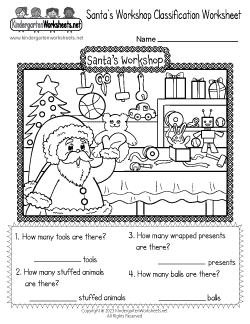 Christmas Classification Worksheet