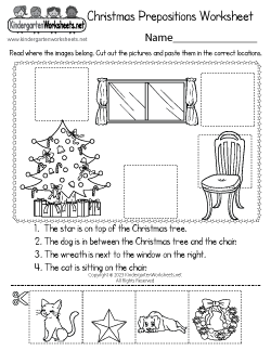 Christmas Prepositions Worksheet