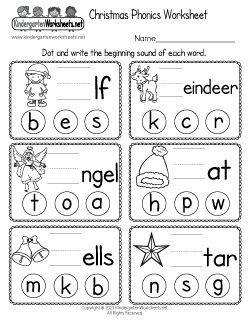 Christmas Phonics Worksheet