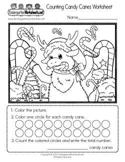 Counting Candy Canes Worksheet