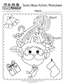 Santa Maze Activity Worksheet