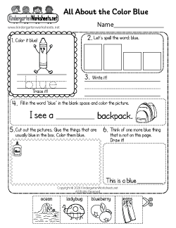 Color Blue Worksheet