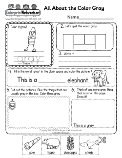 Color Gray Worksheet