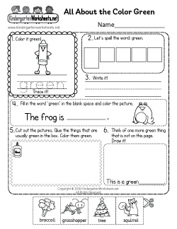 Color Green Worksheet