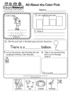 Color Pink Worksheet