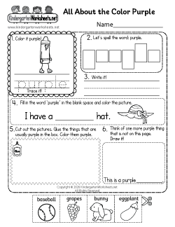 Color Purple Worksheet