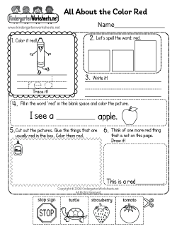 Color Red Worksheet