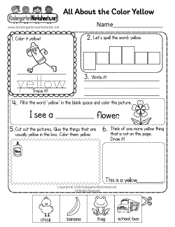 Color Yellow Worksheet