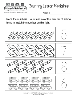 Counting Lesson Worksheet