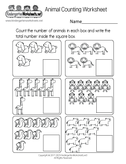 Animal Counting Worksheet