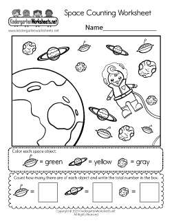 Space Counting Worksheet